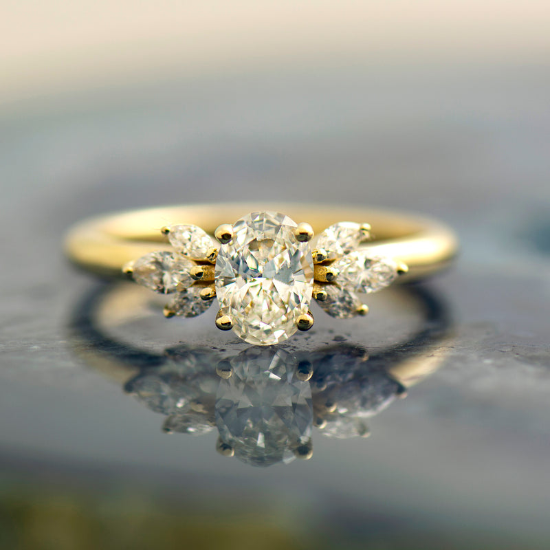 Flower Diamond Ring - Sparkly Half Eternity Band - Vintage Floral Ring –  Adina Stone Jewelry